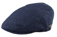 Miesten flat cap -villainen kalanruotokuvioinen laivastonsininen tweed-lippis, klassinen 1920-luvun unisex-poikamalli