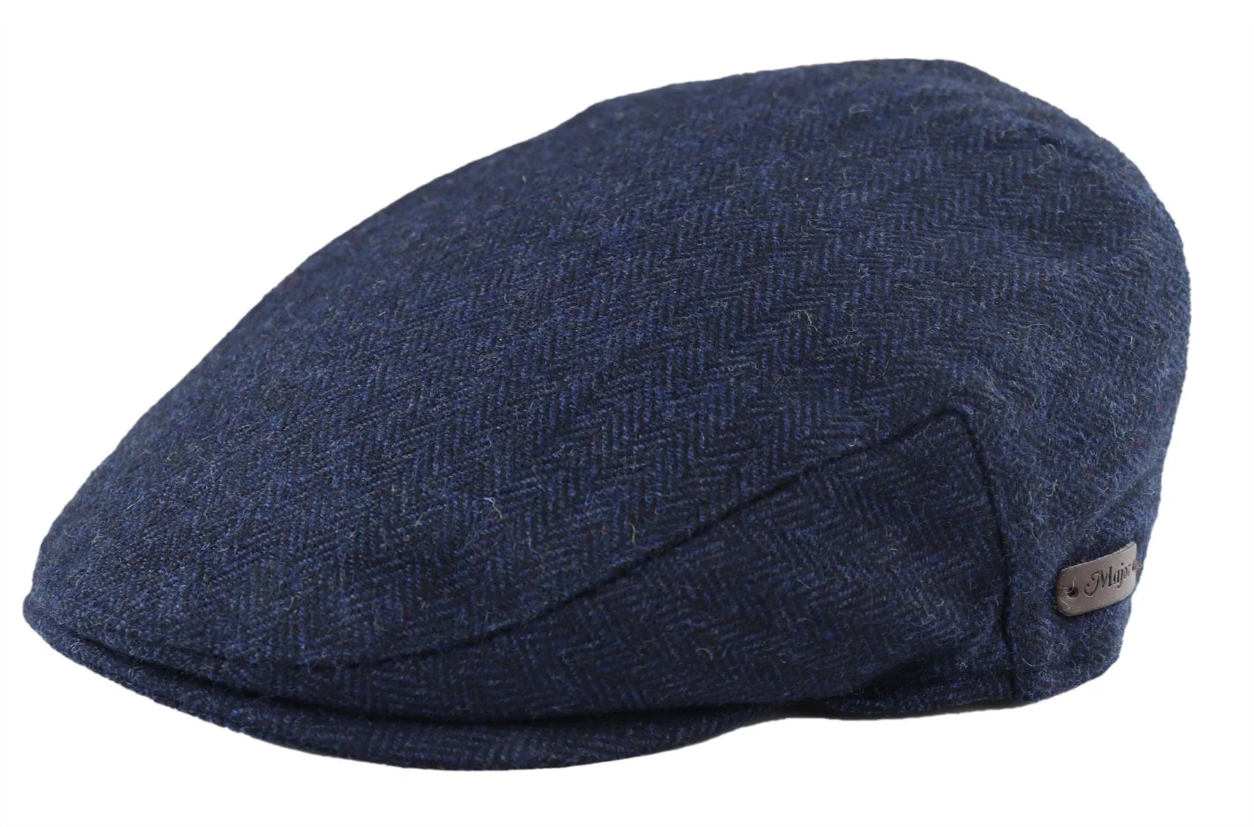 Miesten flat cap -villainen kalanruotokuvioinen laivastonsininen tweed-lippis, klassinen 1920-luvun unisex-poikamalli