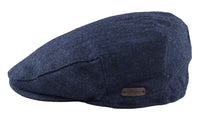 Miesten flat cap -villainen kalanruotokuvioinen laivastonsininen tweed-lippis, klassinen 1920-luvun unisex-poikamalli