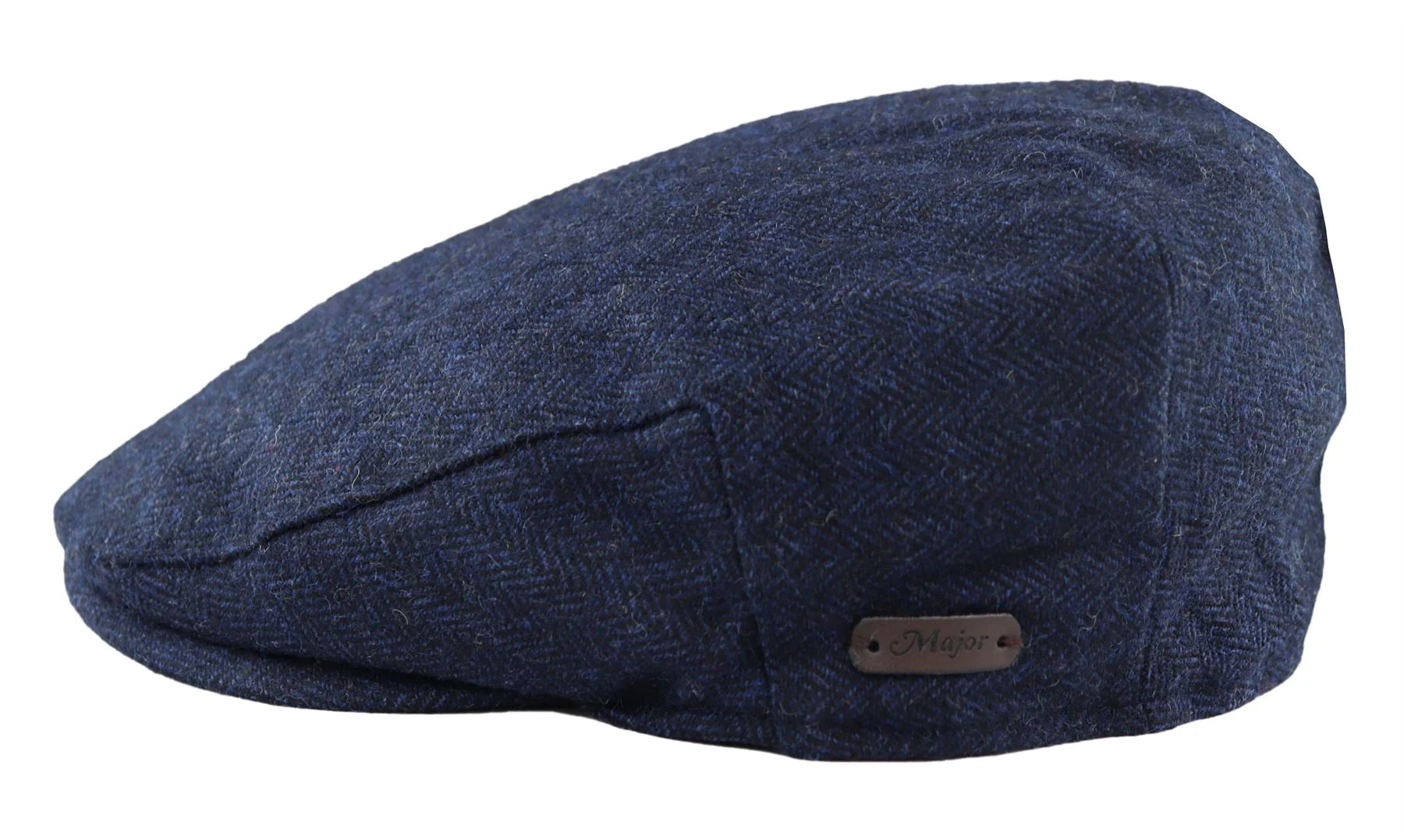 Miesten flat cap -villainen kalanruotokuvioinen laivastonsininen tweed-lippis, klassinen 1920-luvun unisex-poikamalli