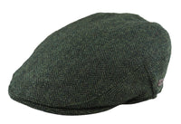 Miesten flat cap -villainen kalanruotokuvioinen oliivinvihreä tweed-lippis, klassinen 1920-luvun unisex-poikalippis
