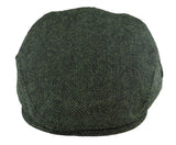 Miesten flat cap -villainen kalanruotokuvioinen oliivinvihreä tweed-lippis, klassinen 1920-luvun unisex-poikalippis