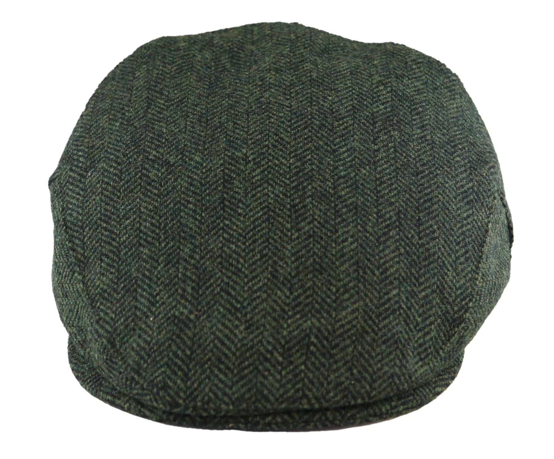 Miesten flat cap -villainen kalanruotokuvioinen oliivinvihreä tweed-lippis, klassinen 1920-luvun unisex-poikalippis