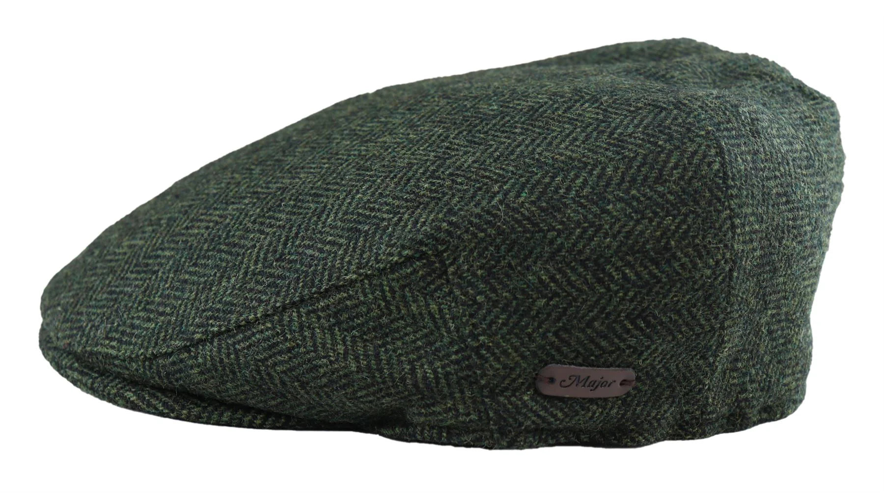 Miesten flat cap -villainen kalanruotokuvioinen oliivinvihreä tweed-lippis, klassinen 1920-luvun unisex-poikalippis