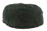 Miesten flat cap -villainen kalanruotokuvioinen oliivinvihreä tweed-lippis, klassinen 1920-luvun unisex-poikalippis