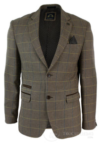 Miesten ruutukuvioinen vintage kalanruotokuvioinen tweed-bleiseri, harmaa, hiilenharmaa, istuva - tammi
