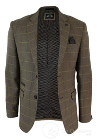 Miesten ruutukuvioinen vintage kalanruotokuvioinen tweed-bleiseri, harmaa, hiilenharmaa, istuva - tammi