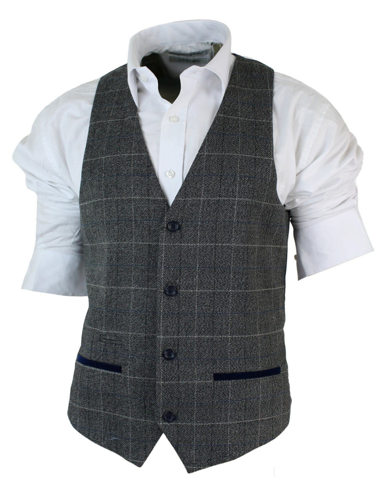 Miesten Slim Fit -ruutuliivi, harmaanruskea, ruskea, tyylikäs rento tweed-ruutuliivi, tummansininen-harmaa, tummansininen