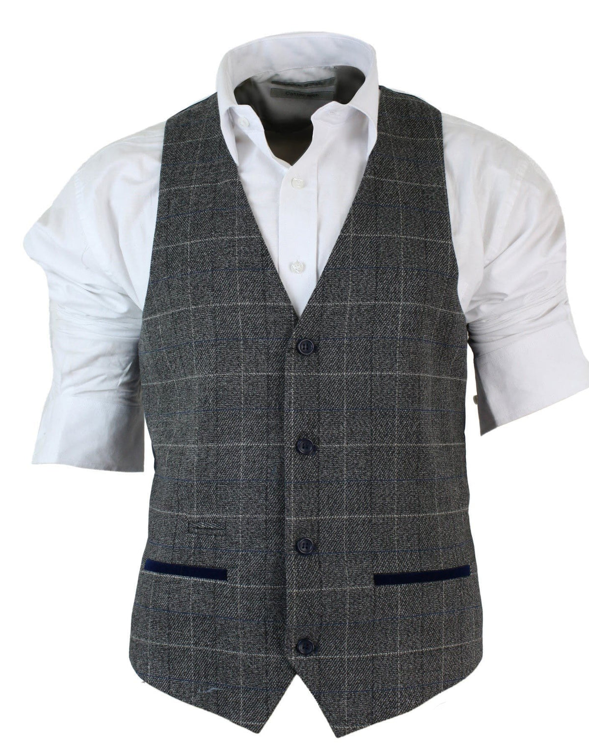 Miesten Slim Fit -ruutuliivi, harmaanruskea, ruskea, tyylikäs rento tweed-ruutuliivi, tummansininen-harmaa, tummansininen