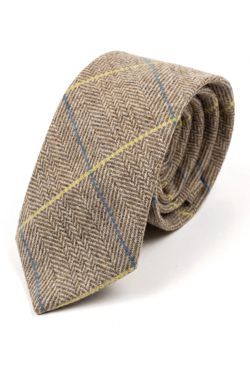 Marc Darcy miesten tweed-kalanruotokuvioinen Marc Darcy -solmio, klassinen vintage retro DX7