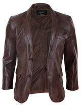 Miesten Slim Fit Ruskea Nahkableiseri