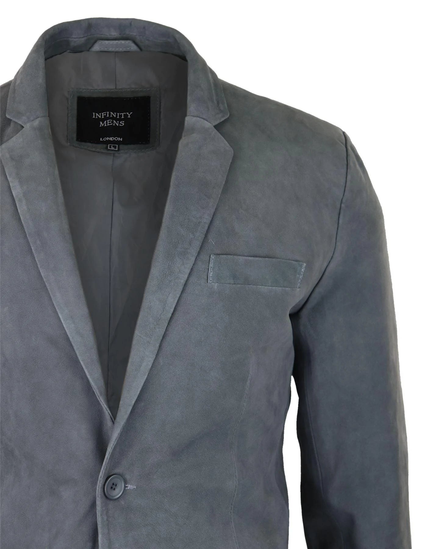 Miesten aito mokkanahkainen bleiserityylinen nahkatakki, miesten klassinen vintage-tyylinen rento harmaa