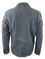 Miesten aito mokkanahkainen bleiserityylinen nahkatakki, miesten klassinen vintage-tyylinen rento harmaa