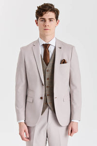Mayfair Stone -kuvioitu puku ja Harrisinruskea tweed-liivi