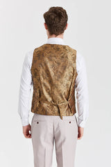 Mayfair Stone -kuvioitu puku ja Harrisinruskea tweed-liivi