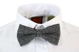 Miesten harmaat tweed-kuvioiset kalanruotokuvioiset Marc Darcy -rusetit, vintage retrokuvioiset