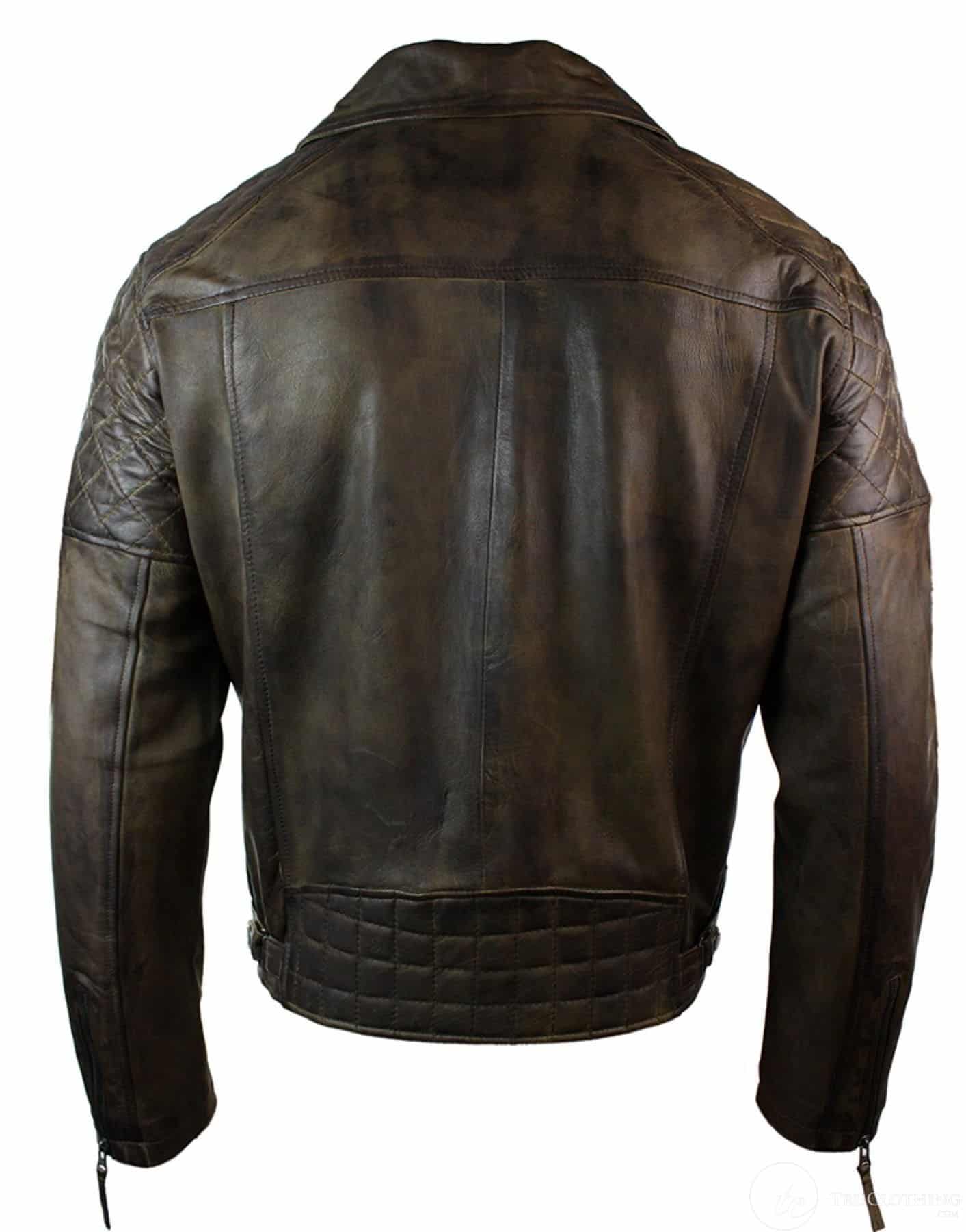 Aitoa nahkaa, vintage-tyylinen pesty ruskea, musta, viininpunainen, sininen, puuta, miesten biker-takki, ristivetoketjullinen, retro, rento-ruskea
