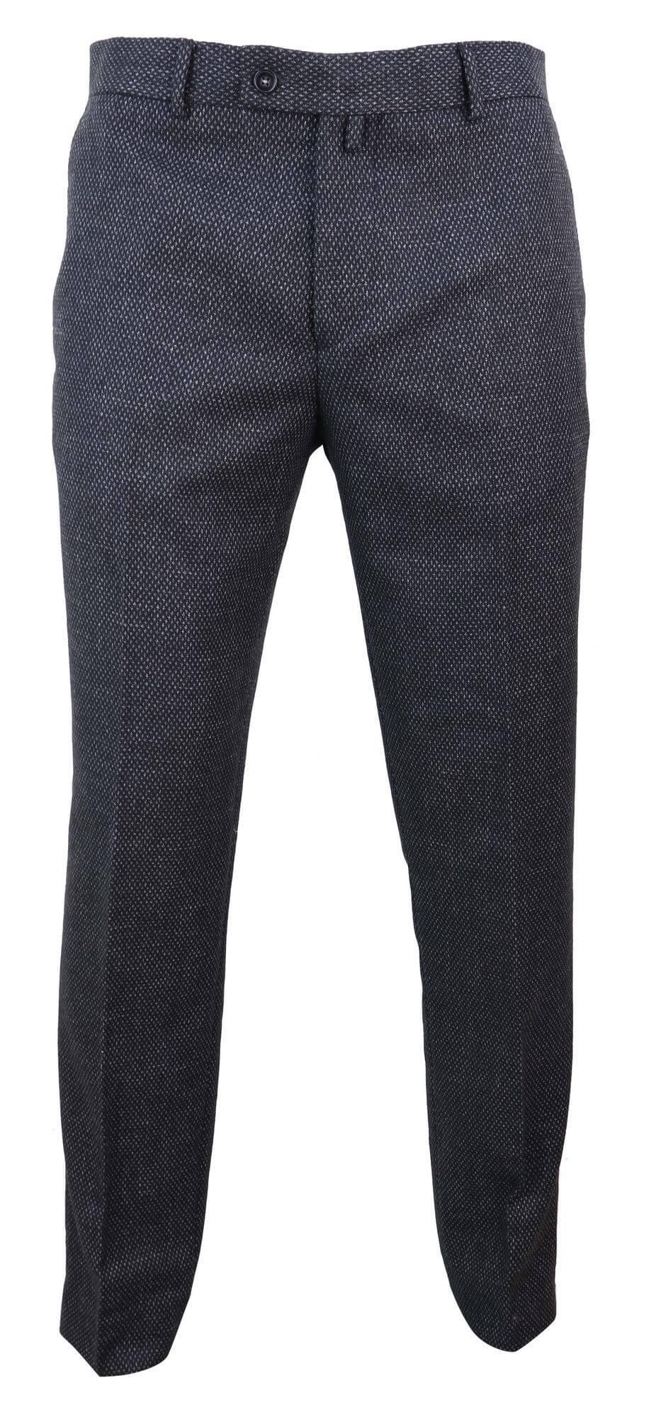 Miesten mustat tweed-vintagehousut - STZ14