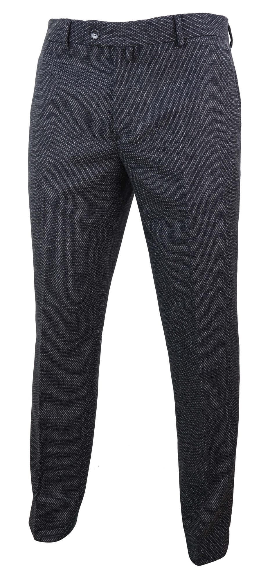 Miesten mustat tweed-vintagehousut - STZ14