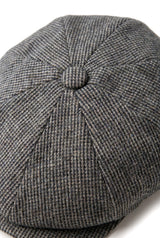 Miesten 8-paneelinen Razor Baker -poikien hattu, villatweediä, Shelby Newsboy -flat cap, harmaa