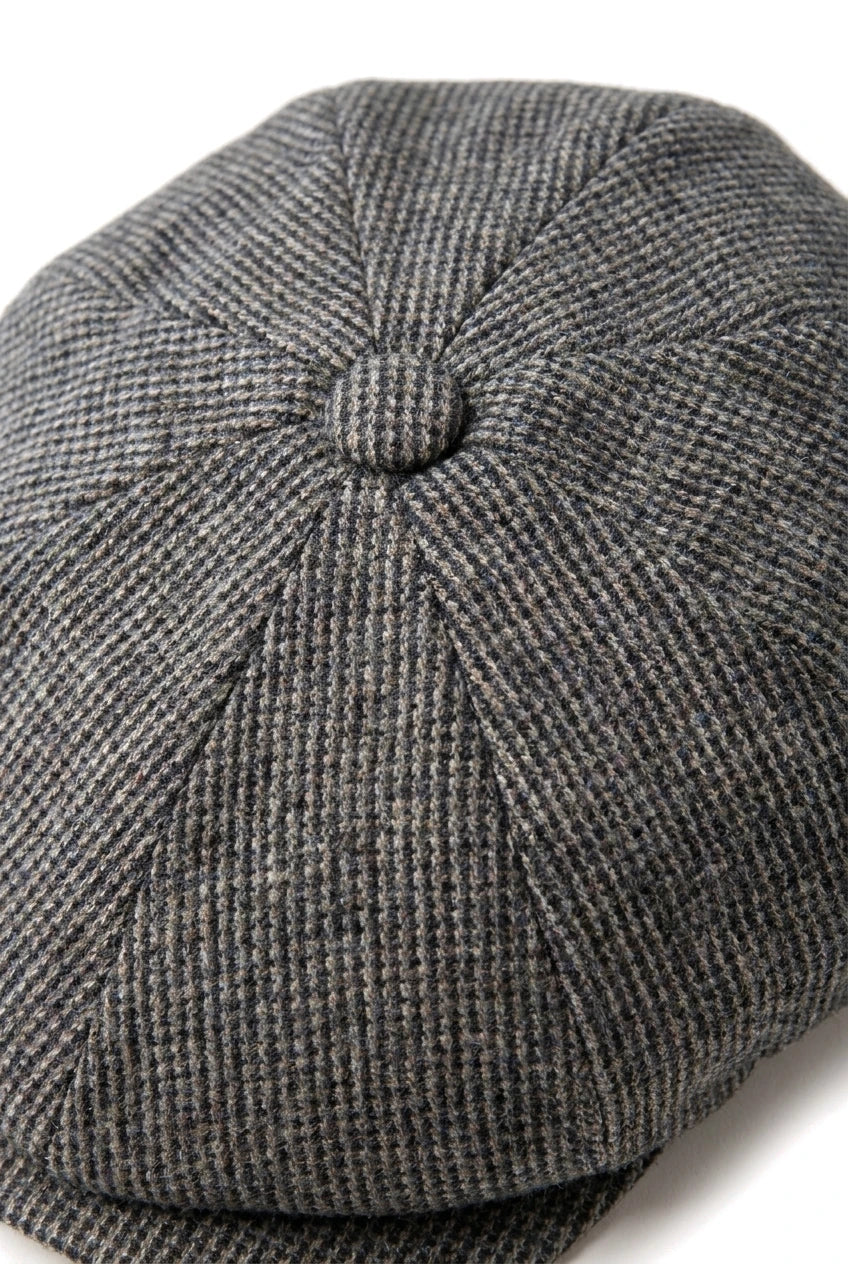 Miesten 8-paneelinen Razor Baker -poikien hattu, villatweediä, Shelby Newsboy -flat cap, harmaa