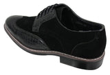Miesten mustat ruskeat mokkanahka- ja käärmeennahkaiset brogue-kengät Gatsby Vintage