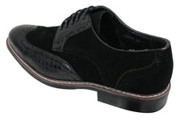 Miesten mustat ruskeat mokkanahka- ja käärmeennahkaiset brogue-kengät Gatsby Vintage