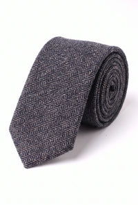 Miesten musta villasekoitteinen tweed-solmio