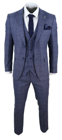 Miesten kolmiosainen puku, klassinen tweed-ruutukuvio, vintage-retro, Peaky Blinders -mittatilaustyönä tehty istuvuus