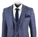 Miesten kolmiosainen puku, klassinen tweed-ruutukuvio, vintage-retro, Peaky Blinders -mittatilaustyönä tehty istuvuus