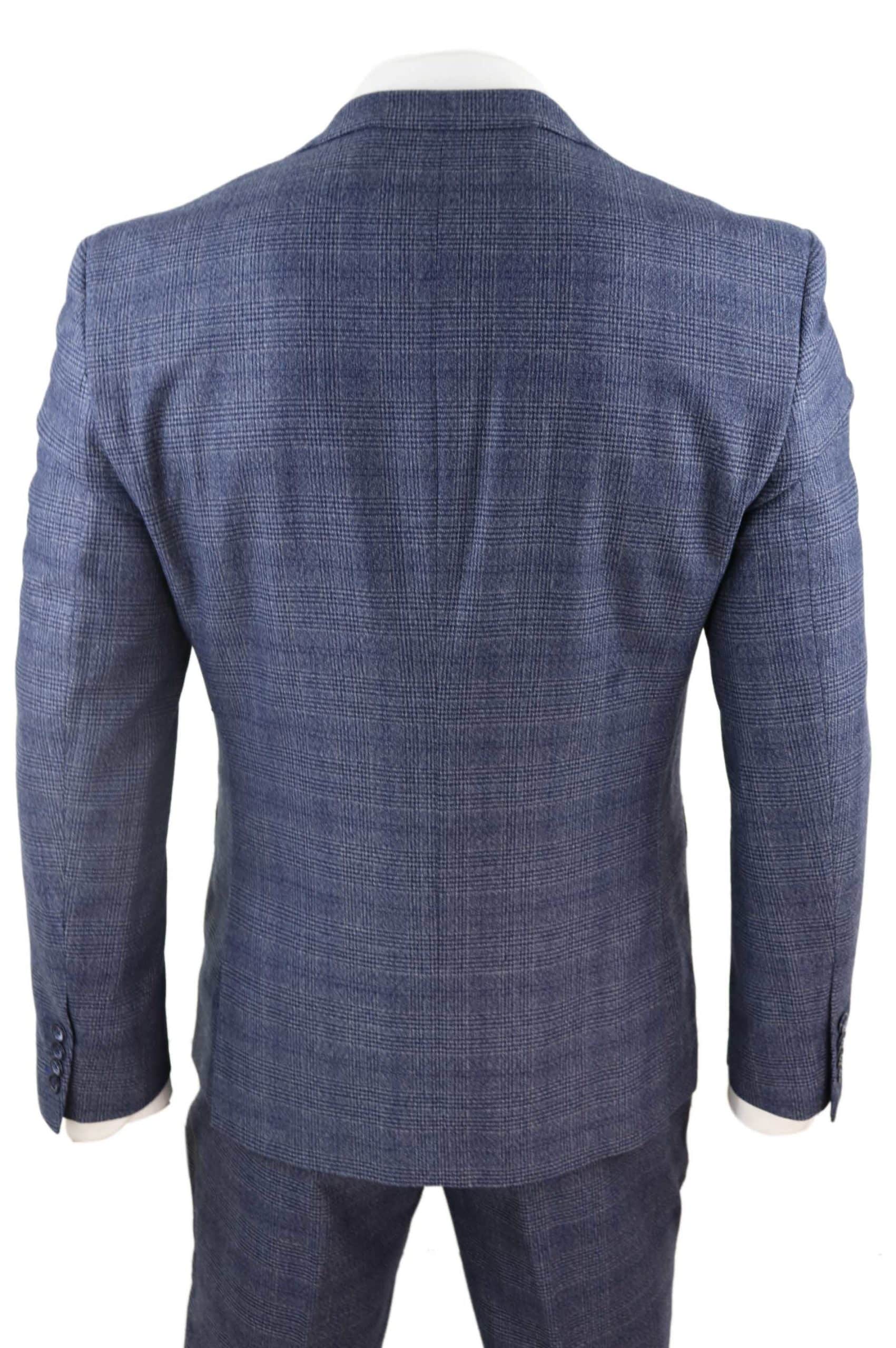 Miesten kolmiosainen puku, klassinen tweed-ruutukuvio, vintage-retro, Peaky Blinders -mittatilaustyönä tehty istuvuus