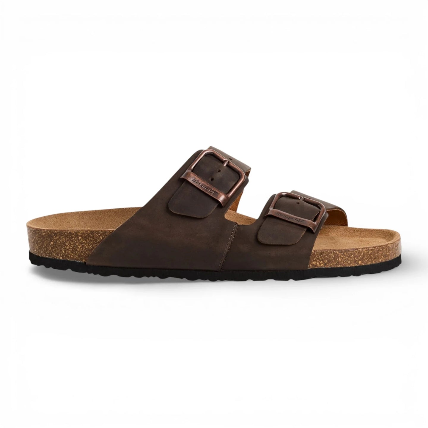 Miesten ruskeat nahkaiset slip-on-pohjalliset tohvelit