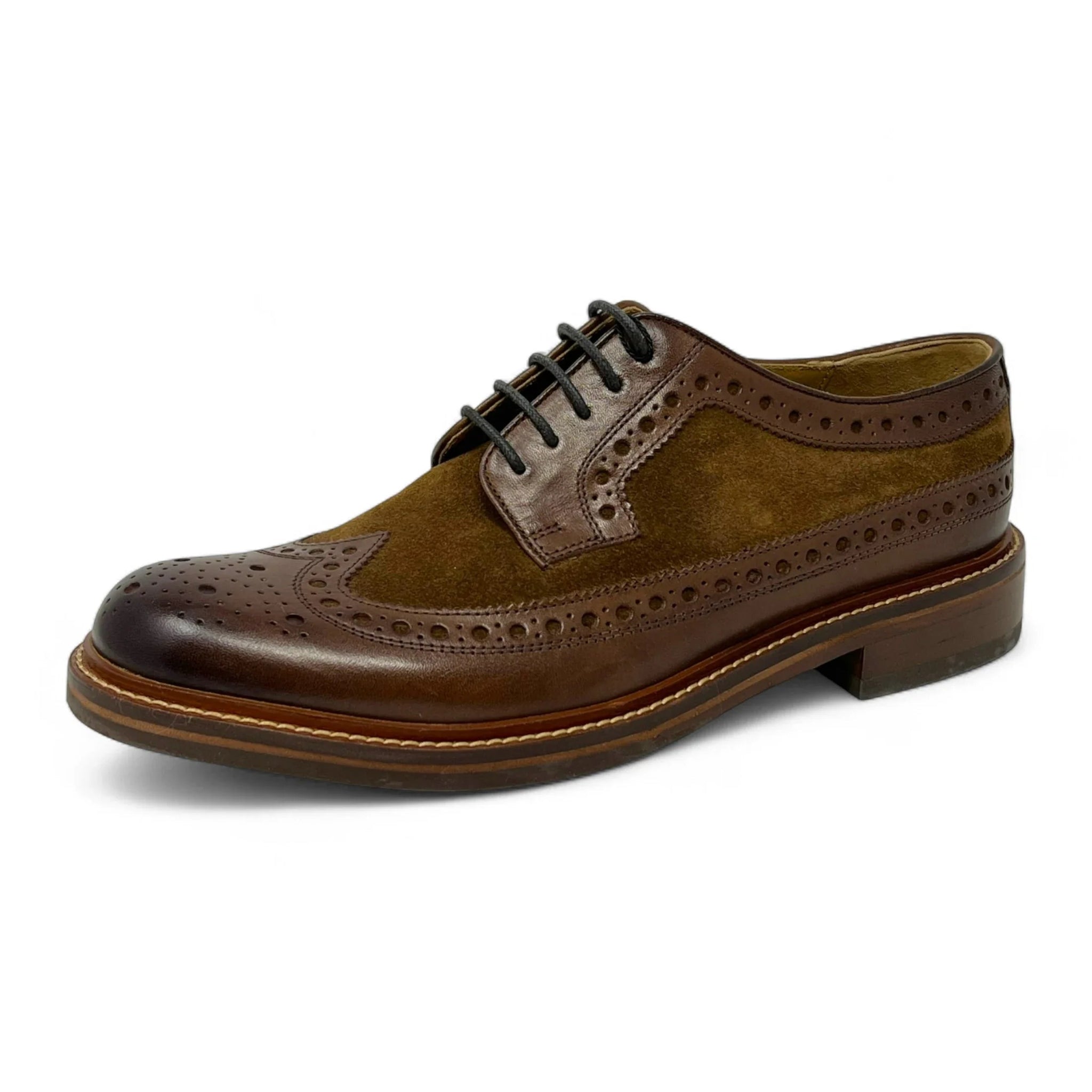 Miesten ruskeat mokkanahkaiset brogue-kengät