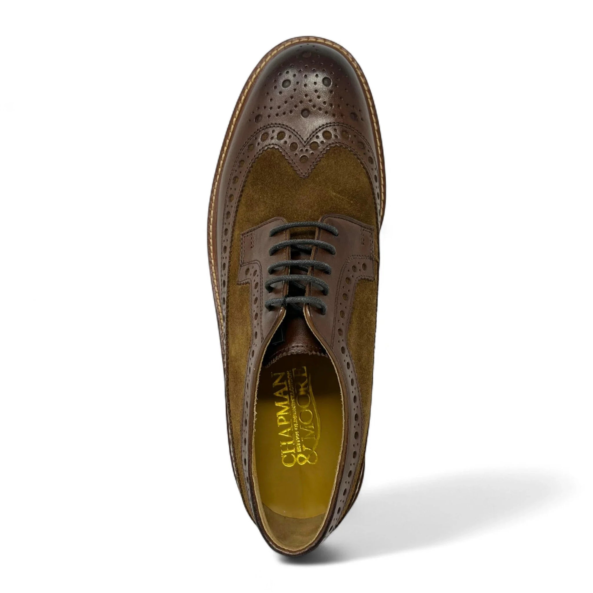 Miesten ruskeat mokkanahkaiset brogue-kengät