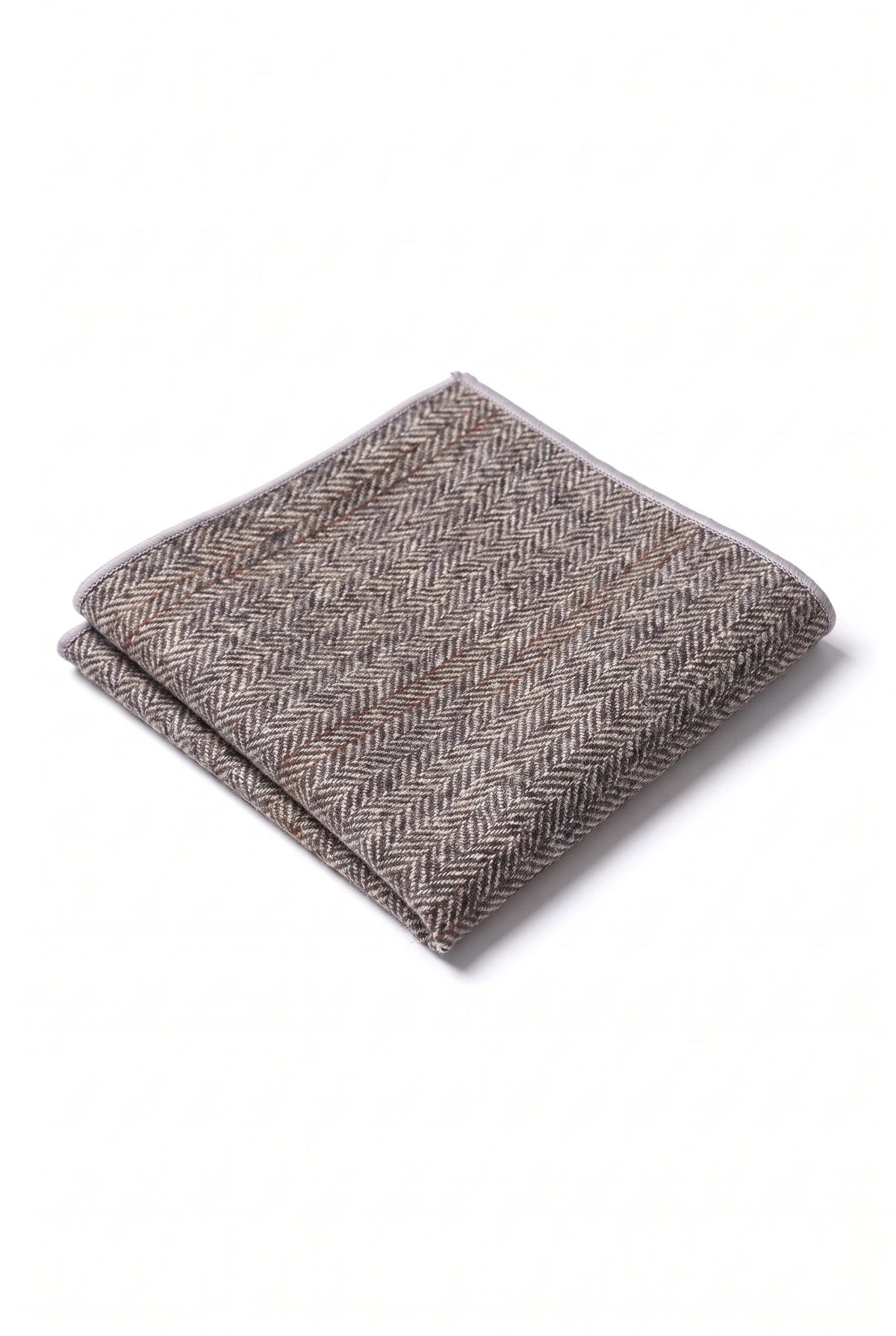 Miesten ruskea tweed-villasekoitteinen taskuliina