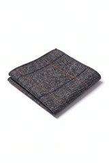 Miesten hiilenharmaa tweed-villasekoitteinen taskuliina