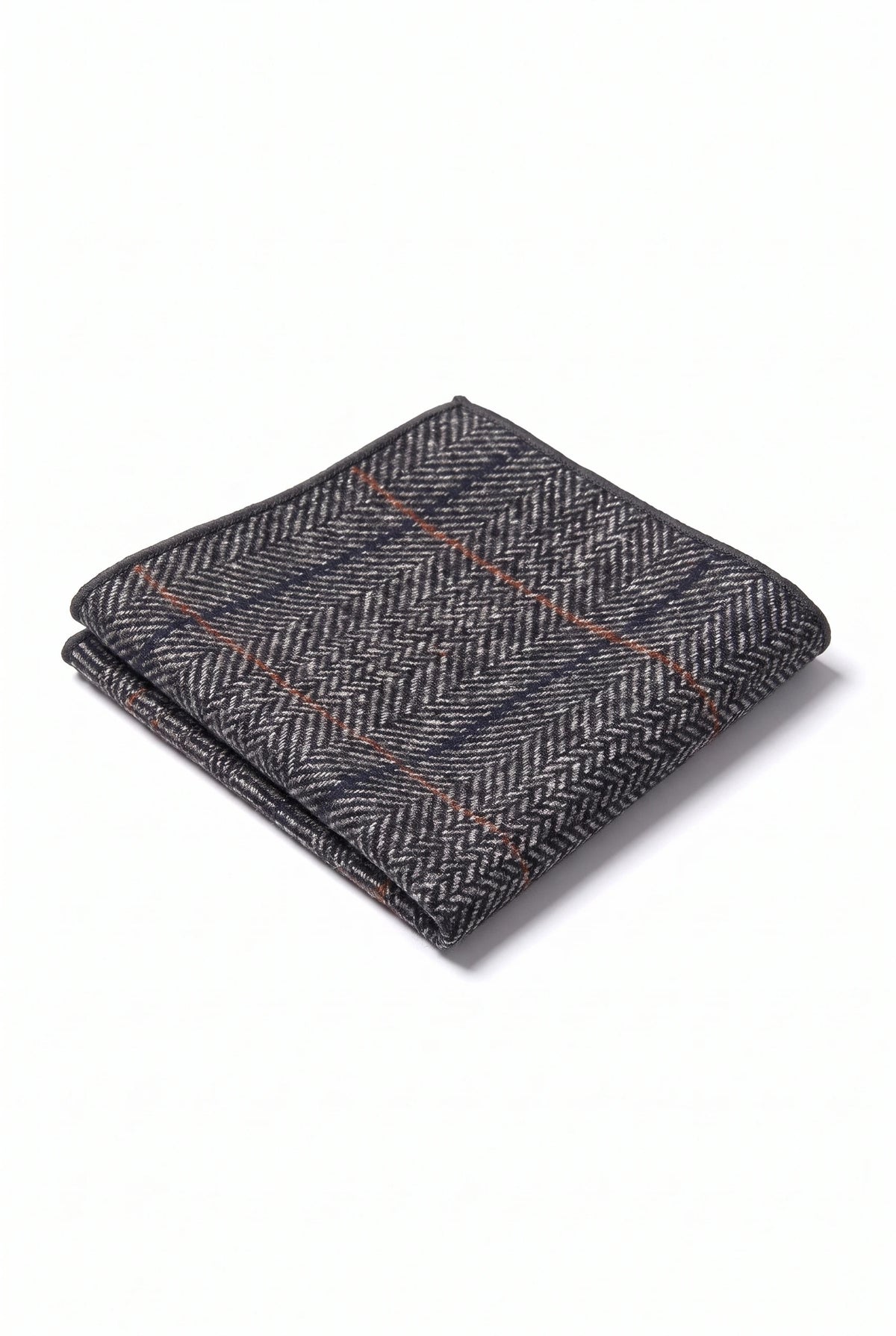 Miesten hiilenharmaa tweed-villasekoitteinen taskuliina