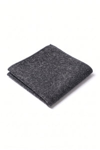 Miesten hiilenharmaa tweed-villasekoitteinen taskuliina