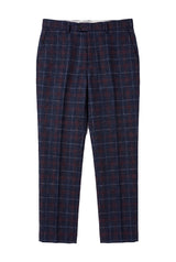 Kenneth - Miesten tummansiniset tweed-ruutuhousut