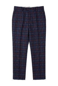 Kenneth - Miesten tummansiniset tweed-ruutuhousut