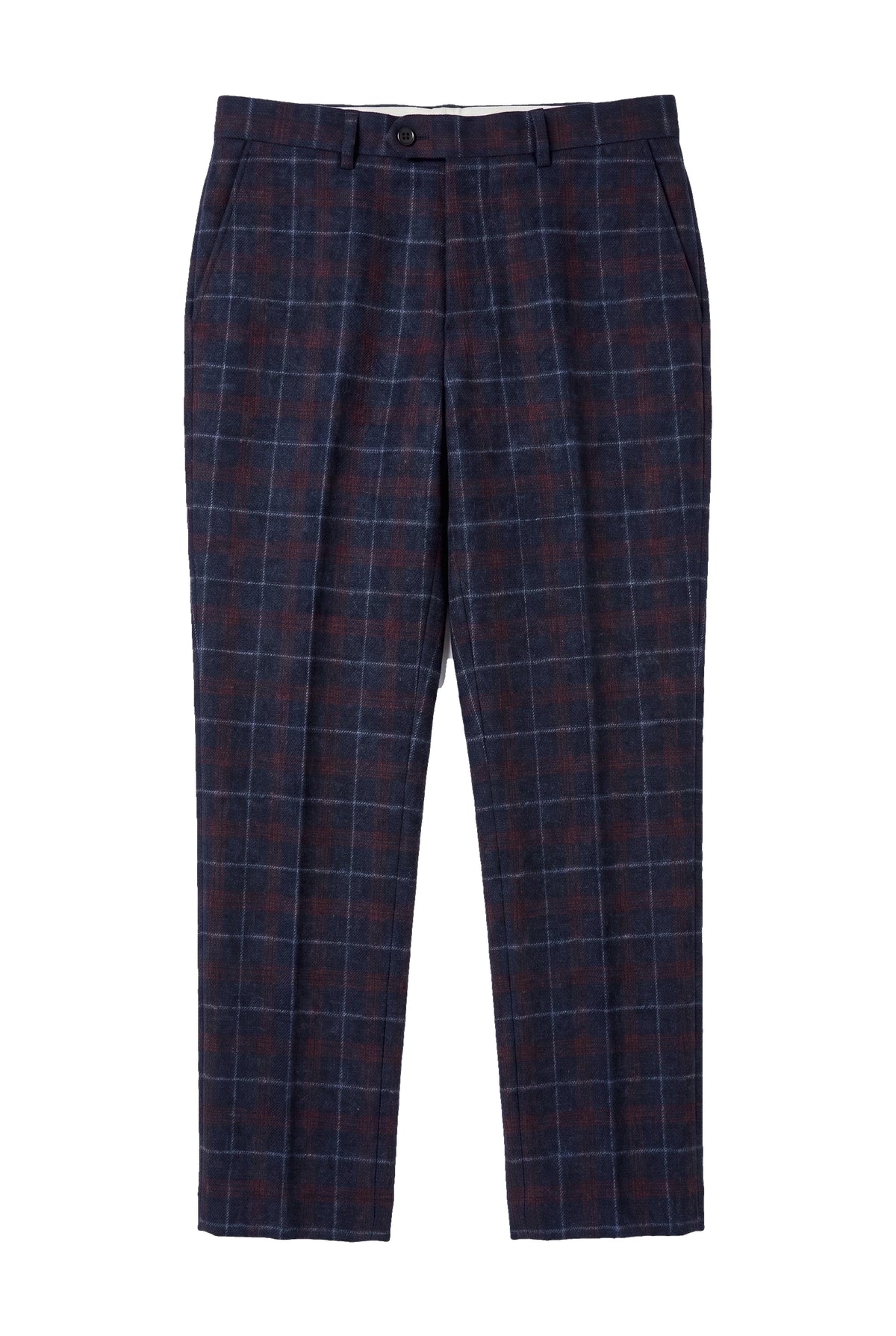 Kenneth - Miesten tummansiniset tweed-ruutuhousut