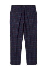 Kenneth - Miesten tummansiniset tweed-ruutuhousut