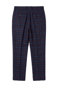 Kenneth - Miesten tummansiniset tweed-ruutuhousut