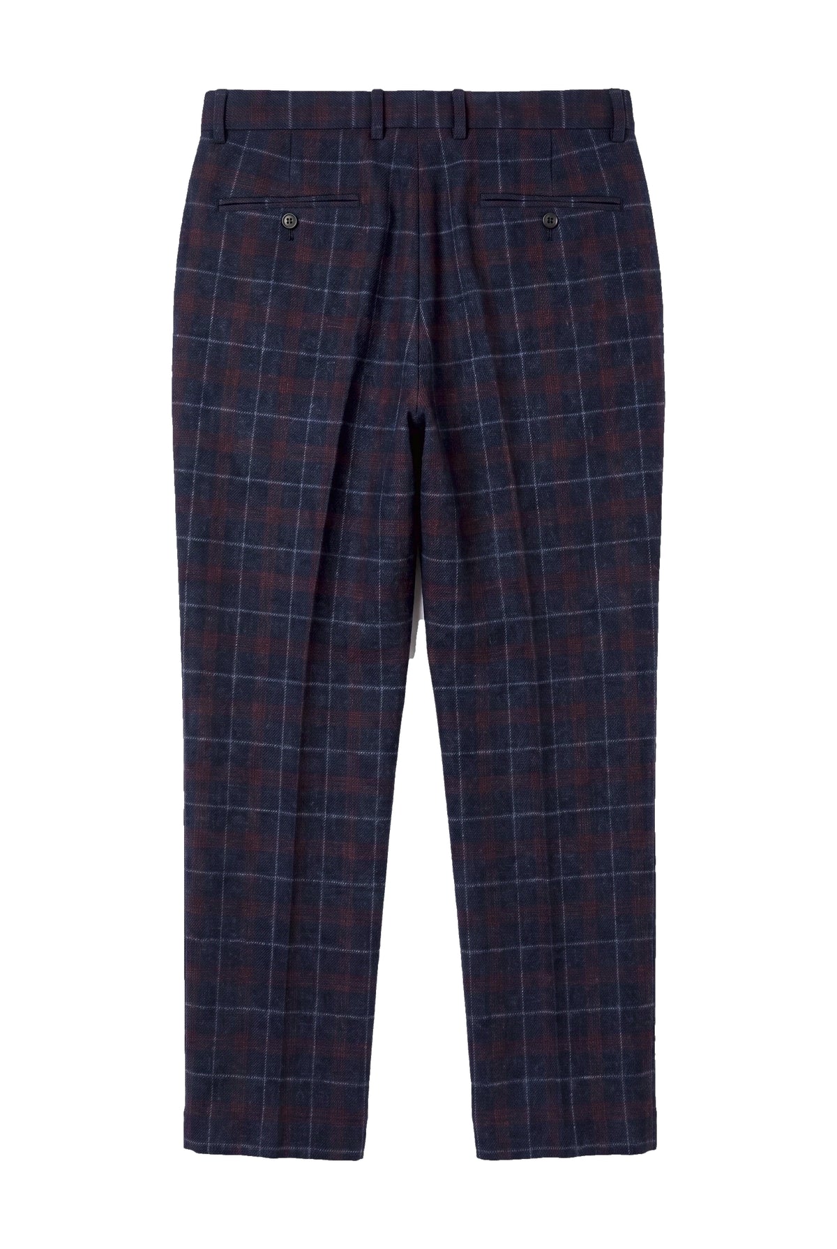 Kenneth - Miesten tummansiniset tweed-ruutuhousut