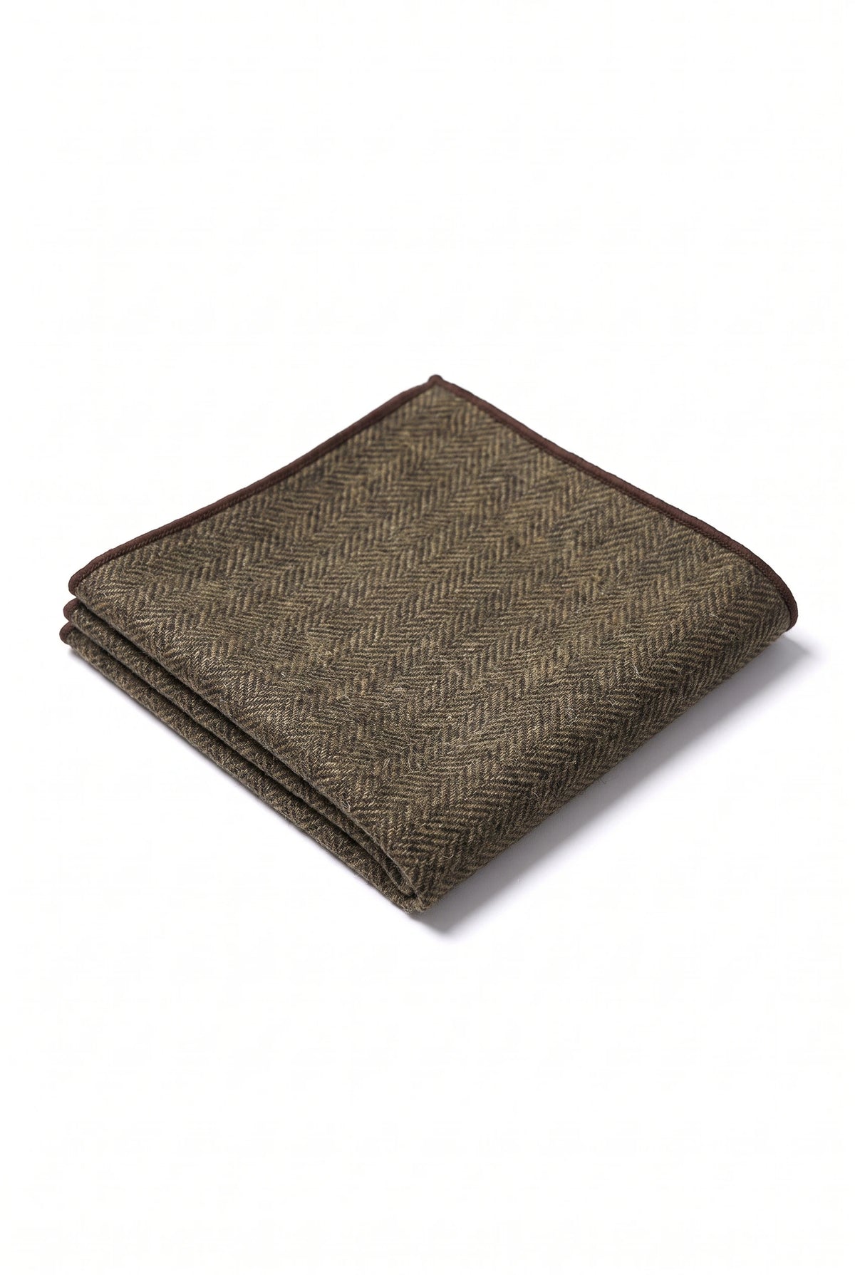 Miesten tummanruskea tweed-villasekoitteinen taskuliina