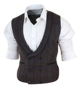 Miesten kaksirivinen tweed-liivi