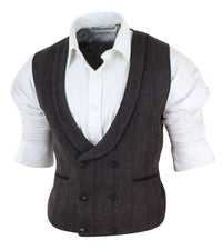 Miesten kaksirivinen tweed-liivi