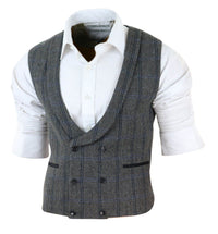 Miesten kaksirivinen tweed-liivi