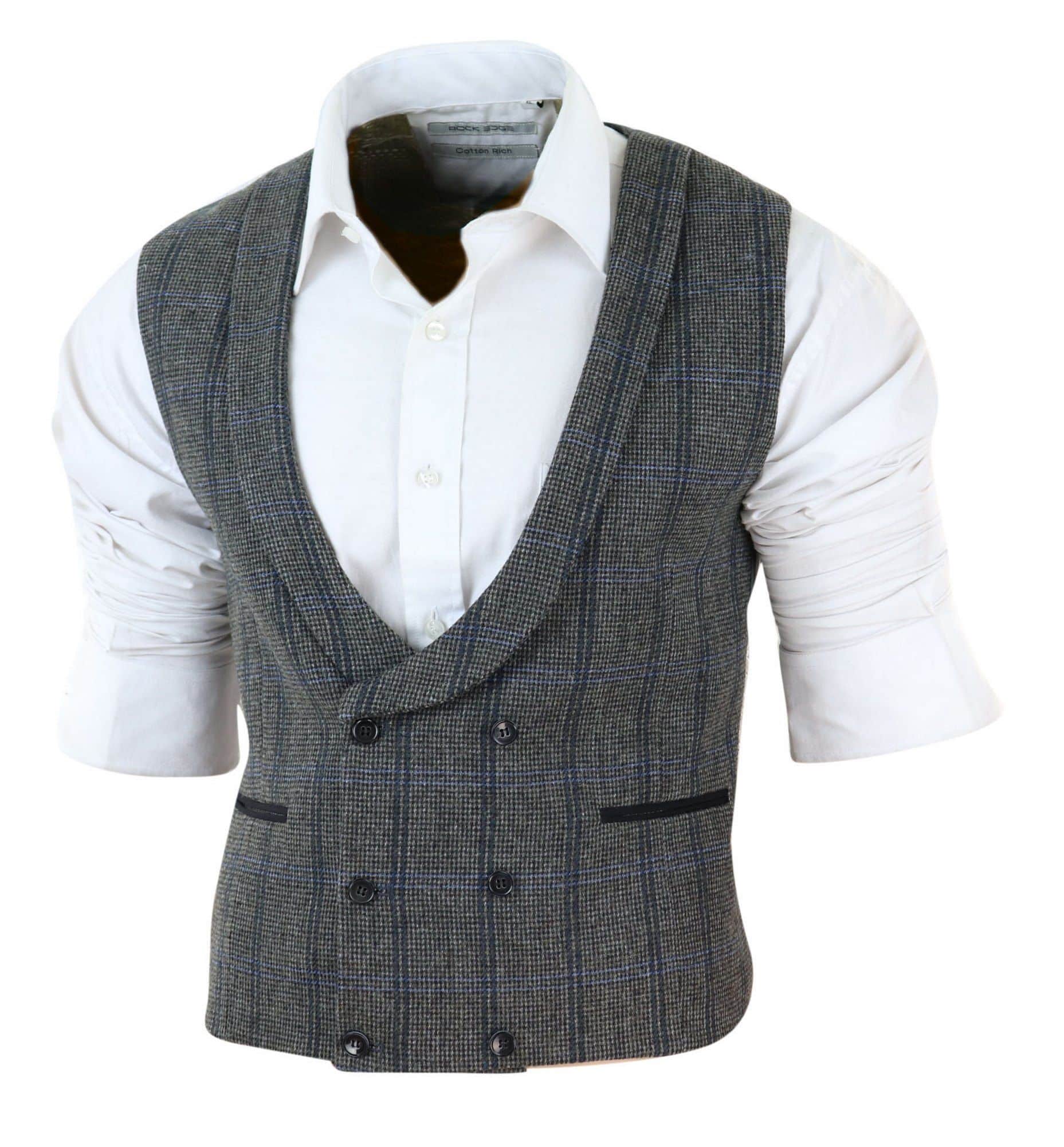Miesten kaksirivinen tweed-liivi
