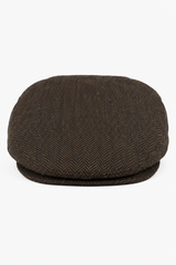 Miesten flat cap villainen kalanruotokuvioinen ruskea tweed-lippis, klassinen 1920-luvun unisex-poika